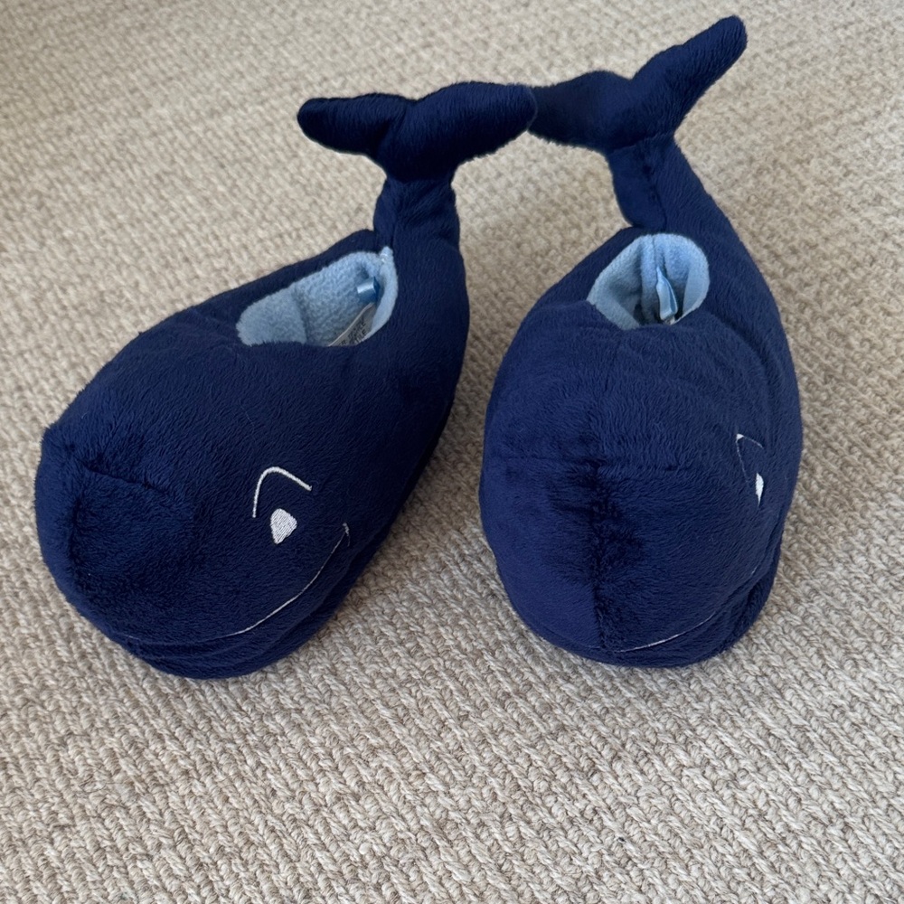 Vineyard Vines Navy Plush Whale Kids One-Piece Footies